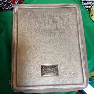 I PAD Case! Michael Kors, Champagne Gold Metallic Leather!